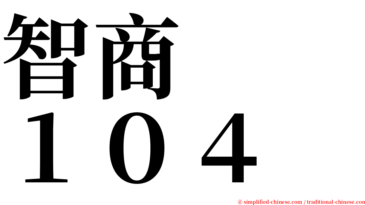 智商　　１０４ serif font